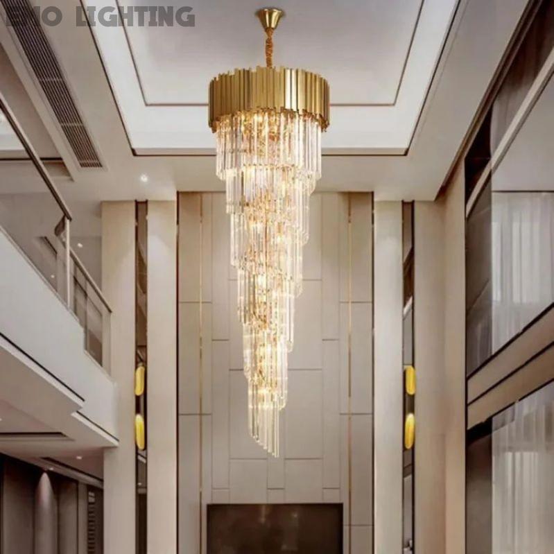 Rhea Golden Modern Crystal Chandelier - thebelacan