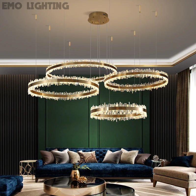 Rock Crystal Rings Luxury Chandelier - valleylamps