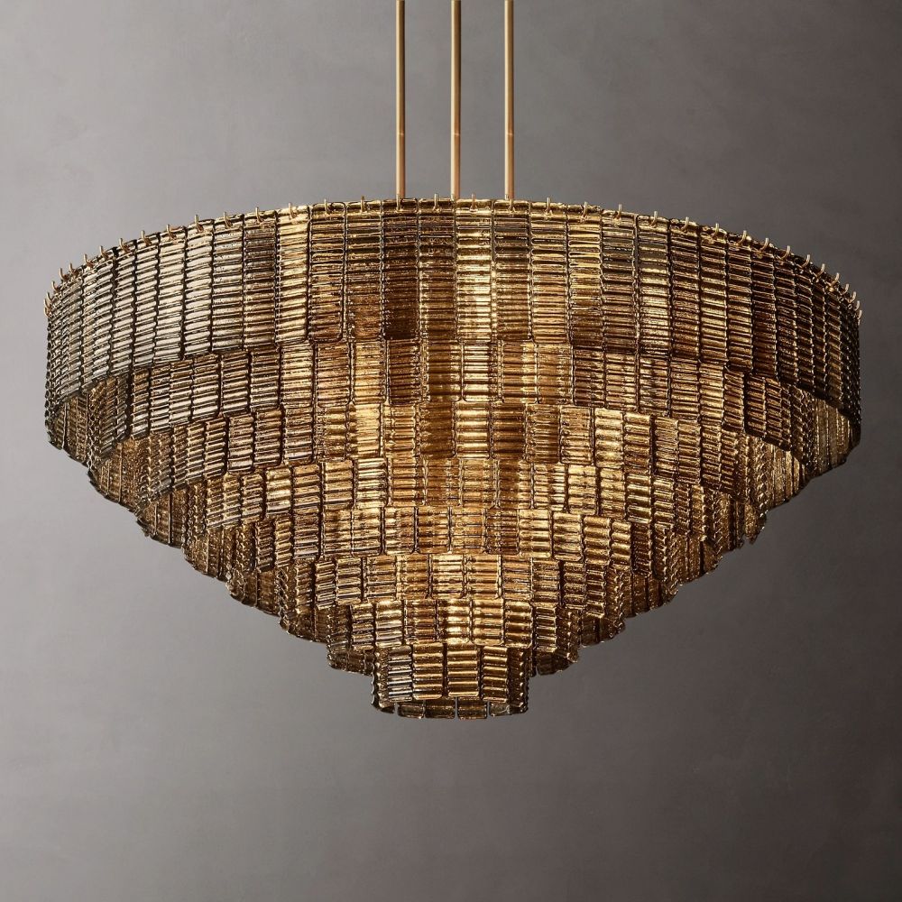 Sirene Smoke Glass Round Chandelier 52"