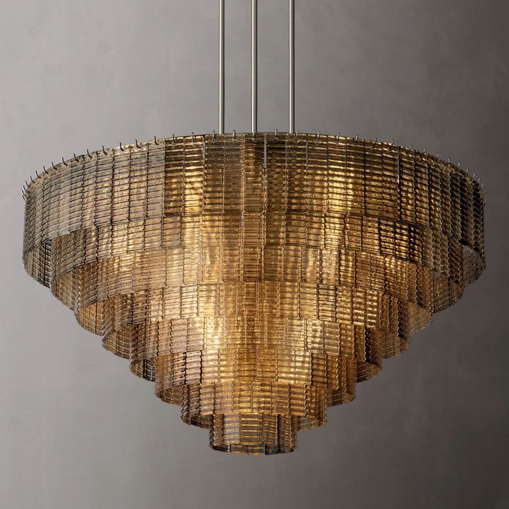 Sirene Smoke Glass Round Chandelier 52"