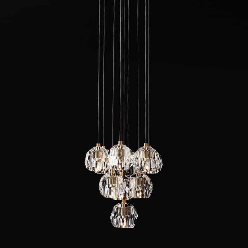 Boule Glass Round Cluster Chandelier 14"