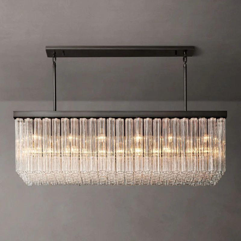 Cielo Glass Rectangular Chandelier 73”