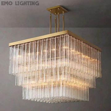 Cielo Glass Square Chandelier 45”