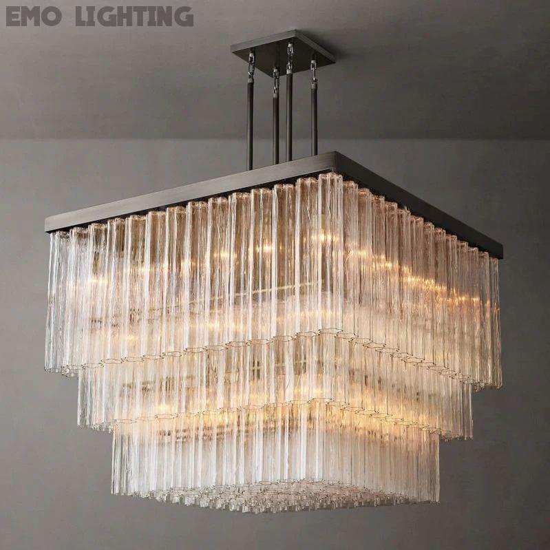 Cielo Glass Square Chandelier 45”