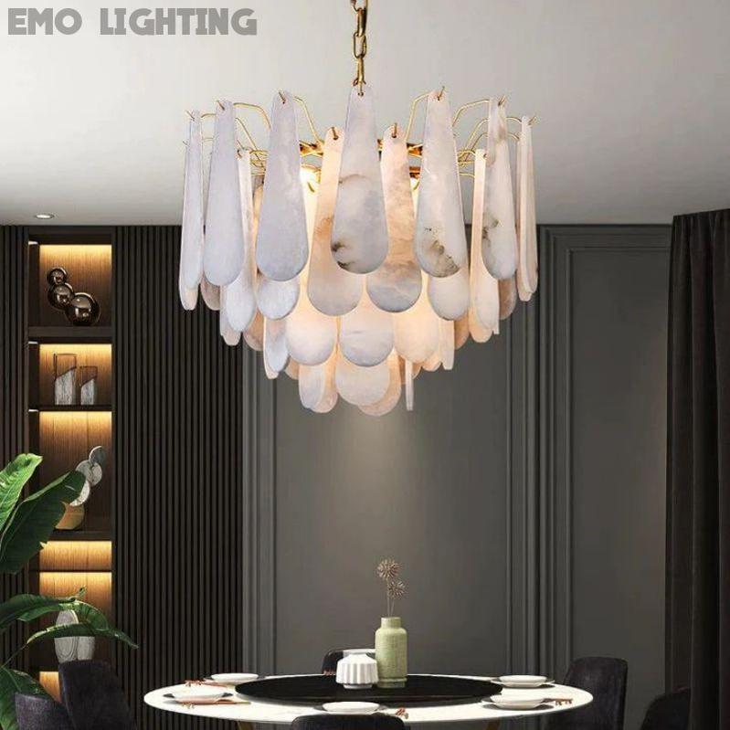 Laura Alabster Feathery Chandelier