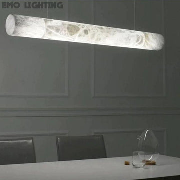 Modern Alabaster Linear Chandelier Pendant For Dining Room Kitchen Island