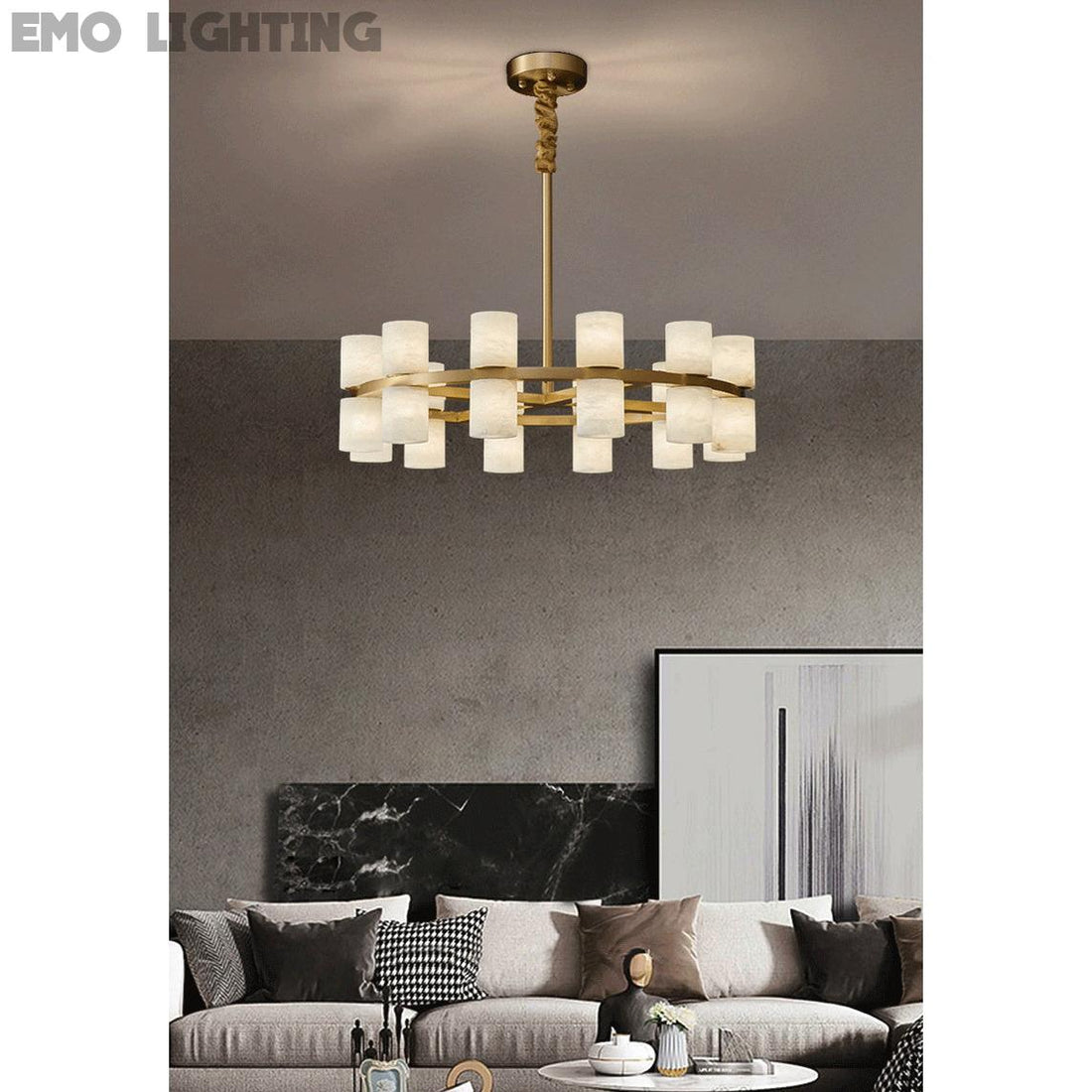 Lysandra Modern Alabaster Round Chandelier