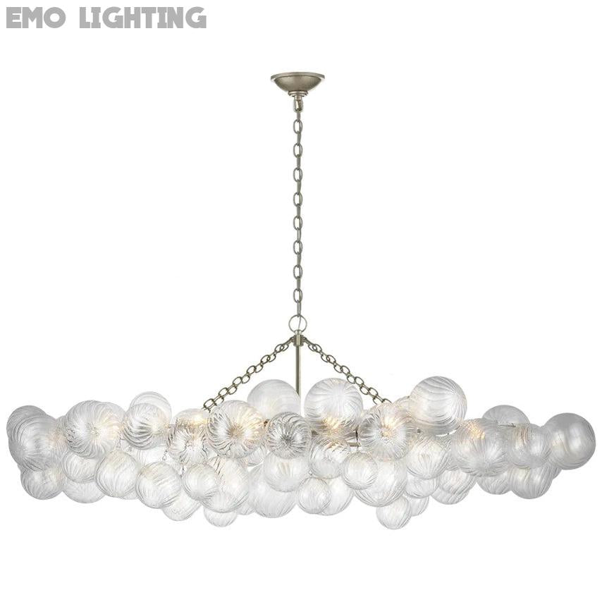 Modern Glass Globe Linear Chandelier 63"