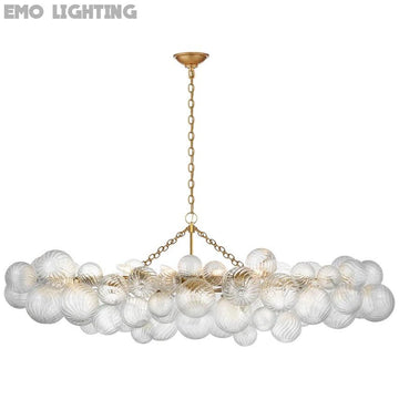 Modern Glass Globe Linear Chandelier 63"