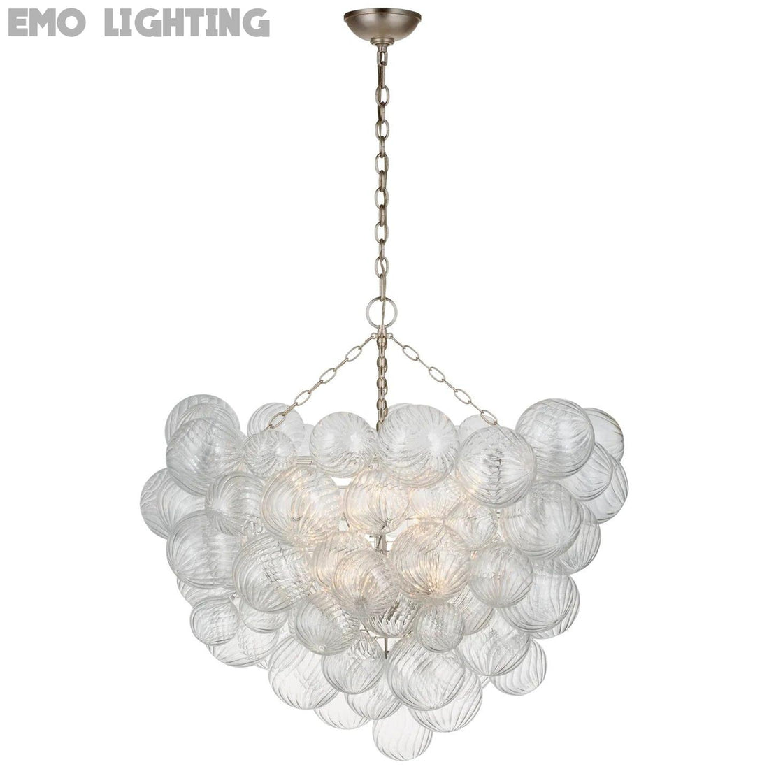 Modern Glass Globe Round Chandelier 38"