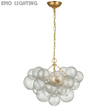 Modern Glass Globe Round Chandelier 24"