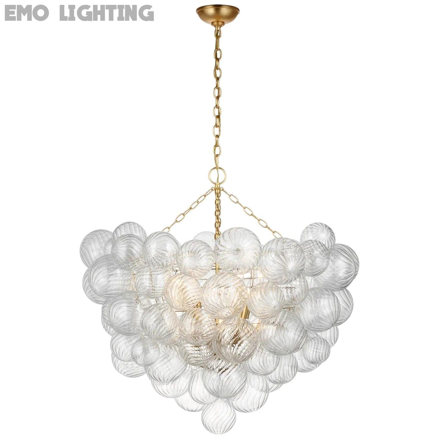 Modern Glass Globe Round Chandelier 38"