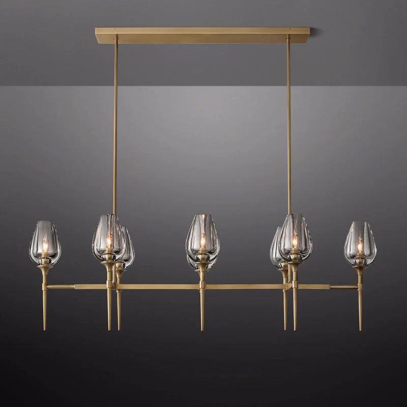 Tulip Crystal Linear Chandelier 52''