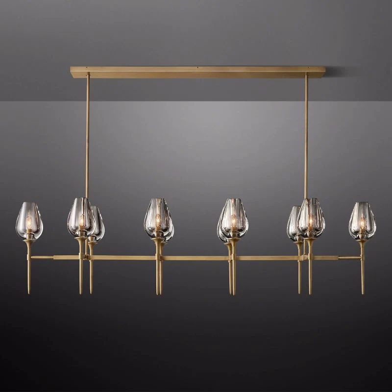 Tulip Crystal Linear Chandelier 65''