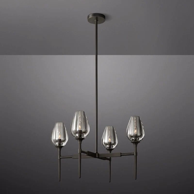 Tulip Crystal Round Chandelier 27''