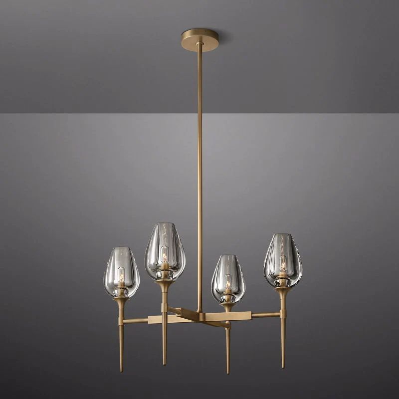 Tulip Crystal Round Chandelier 27''
