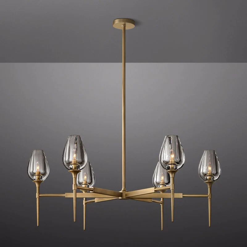 Tulip Crystal Round Chandelier 42''