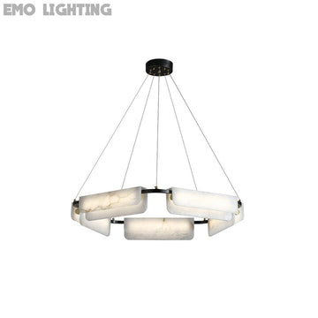 Delphine Round Alabaster Living Room Chandelier