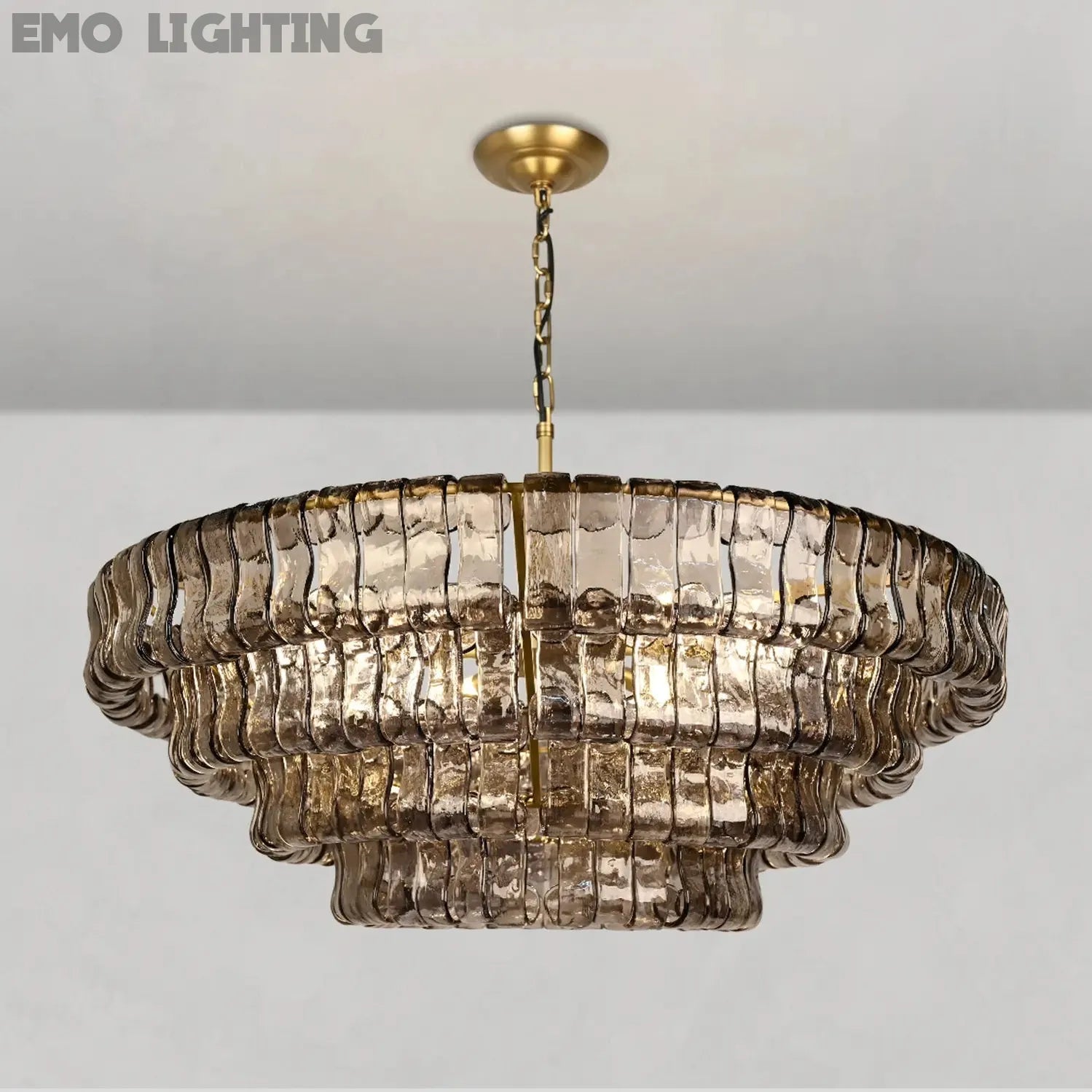 Art Glass Ghiaccio Round Chandelier 36" 48" 60"-MEET LIGHTING