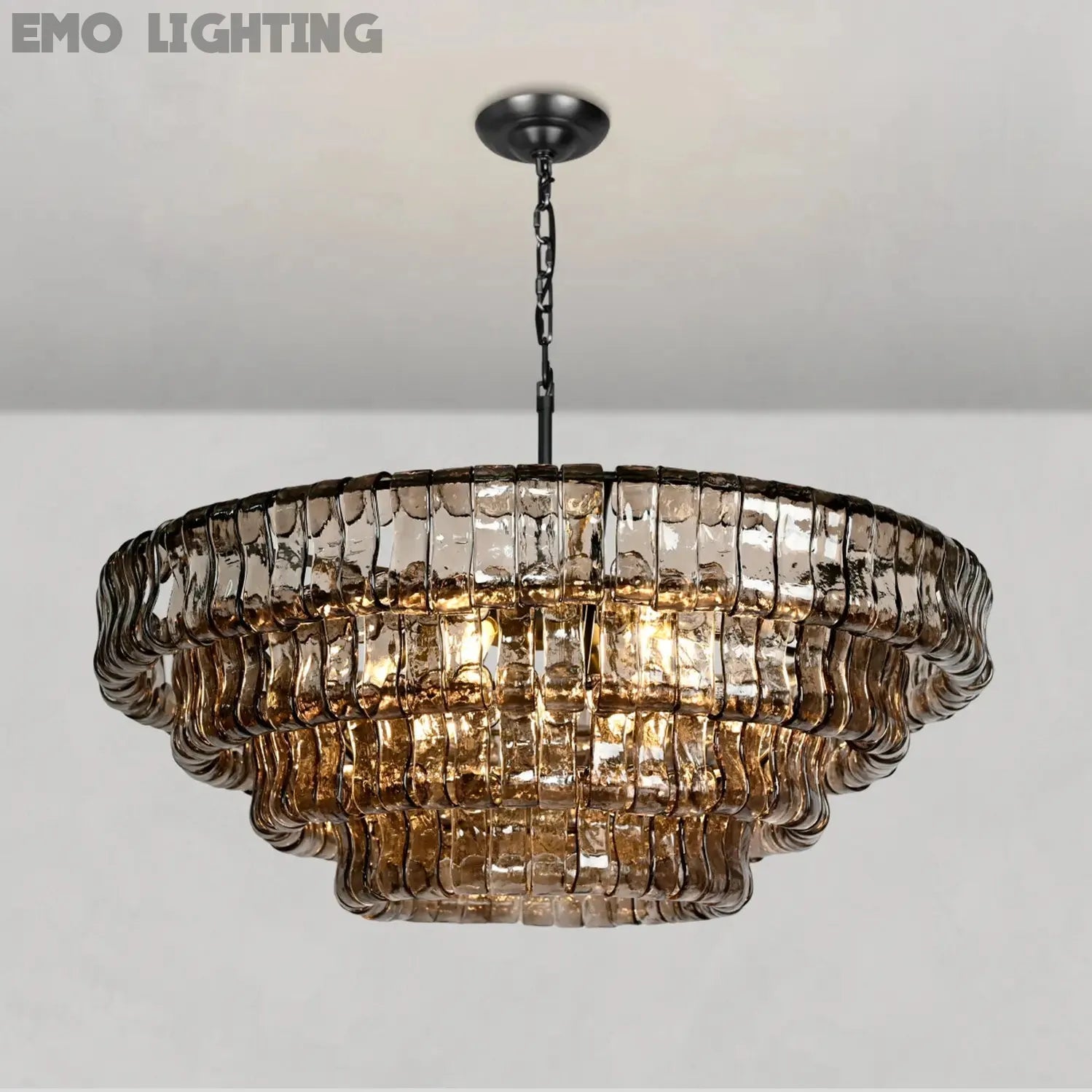 Art Glass Ghiaccio Round Chandelier 36" 48" 60"-MEET LIGHTING