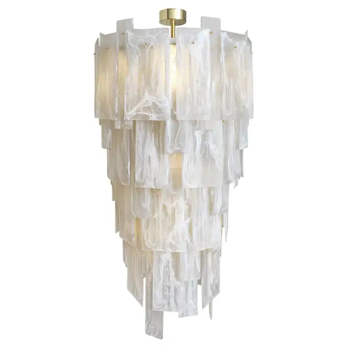 Murano Glass High-End Alabaster Long Chandelier