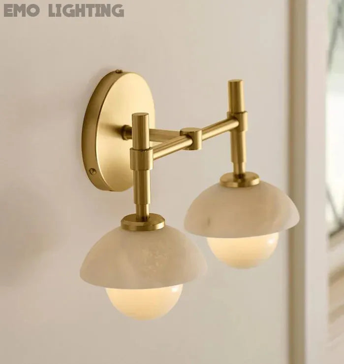 Alabaster Shade Greenwich Double Wall Sconce