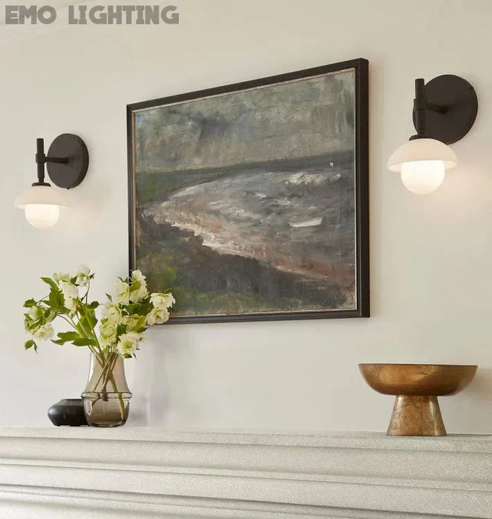 Alabaster Shade Greenwich Single Wall Sconce