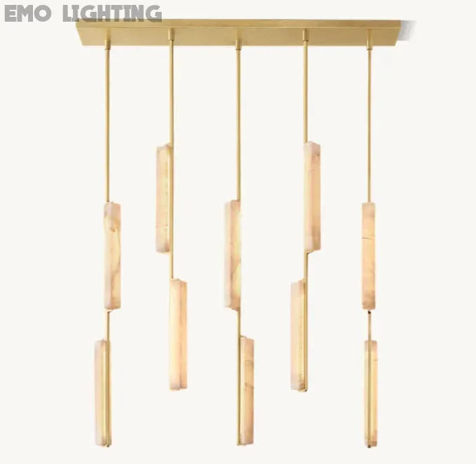Audubon Alabaster Linear Chandelier 54"
