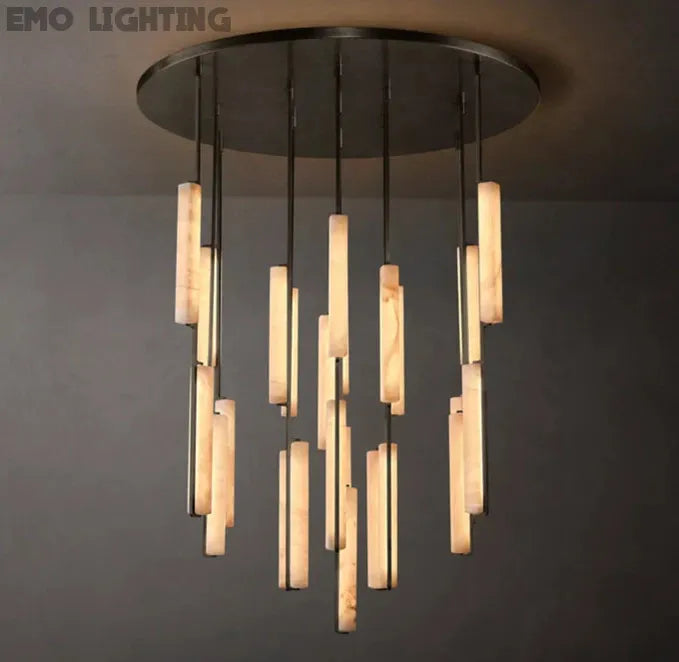 Audubon Alabaster Round Chandelier 56"
