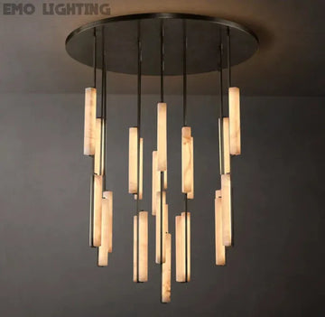 Audubon Alabaster Round Chandelier 56"