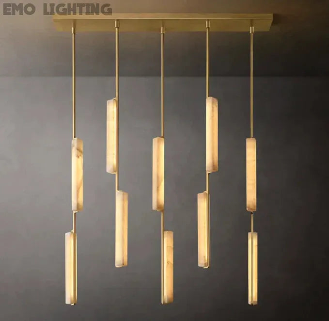 Audubon Alabaster Linear Chandelier 54"