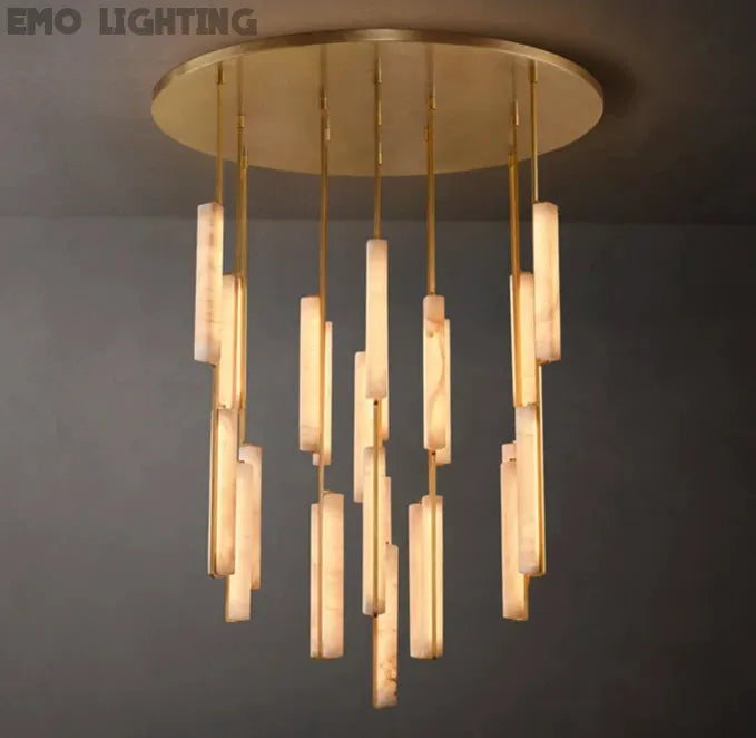 Audubon Alabaster Round Chandelier 56"