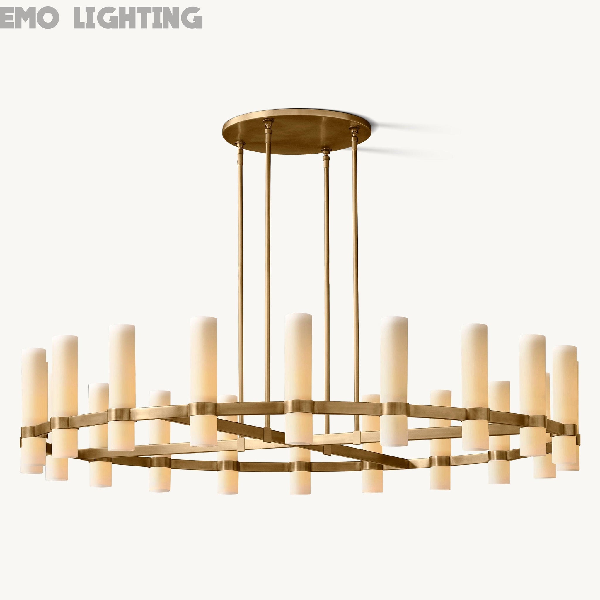 Ravelle Round Milk Glass Chandelier 60"