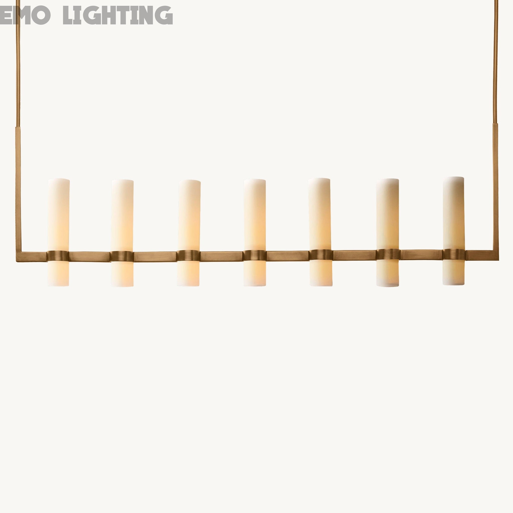 Ravelle Linear Milk Glass Chandelier 59"