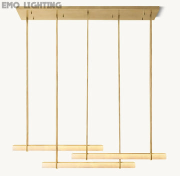 Audubon Alabaster Triple Bar Linear Chandelier