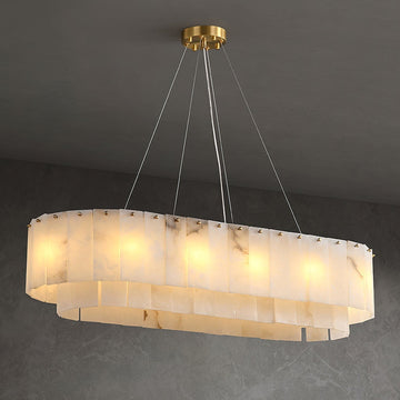 Joan Alabaster Rectangular Chandelier