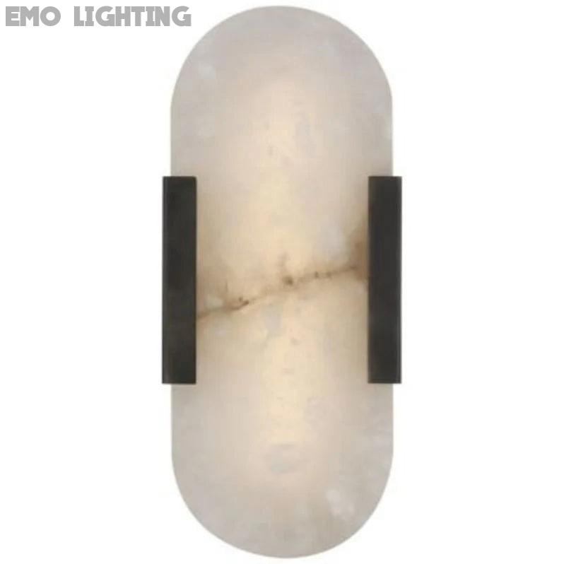 Melang Lowell Elongated Alabaster Wall Sconce 10"