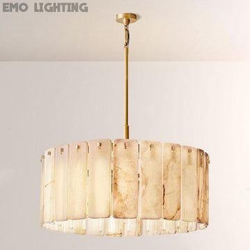 Camette Alabaster Round Chandelier 36"D
