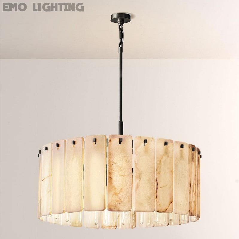 Camette Alabaster Round Chandelier 36"D