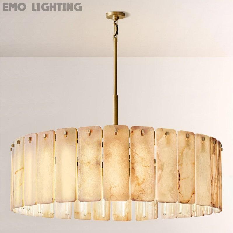 Camette Alabaster Round Chandelier 48"D