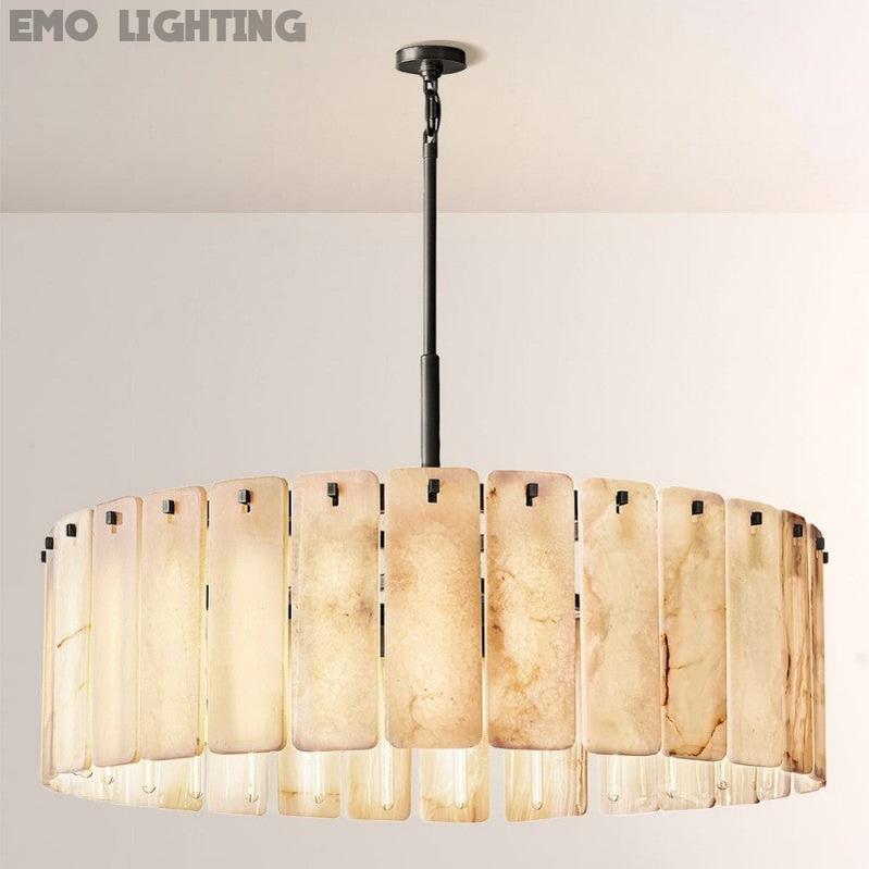 Camette Alabaster Round Chandelier 48"D