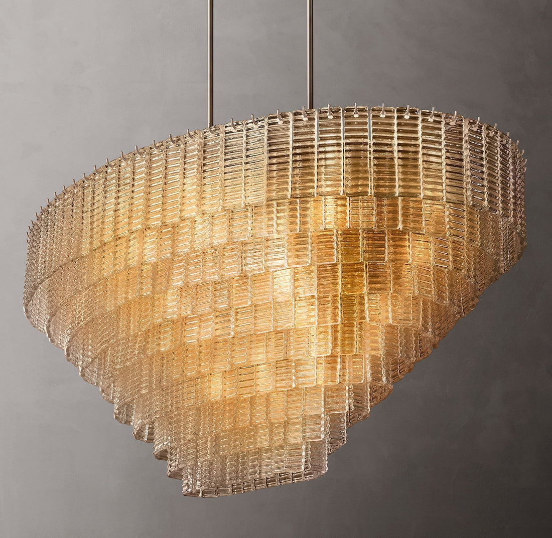 Sirene Glass OVAL Chandelier 65"