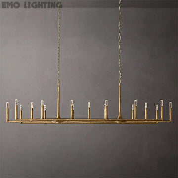 Thadeus Forged Brass Linear Chandelier 96"