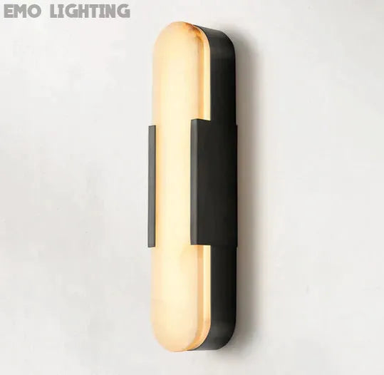 Koltin Melange Elongated Alabaster Wall Sconce,  Modern Indoor Decor Wall Lamp Fixtures Wall Light Fixtures J-CHANDELIER Black H 20'' 