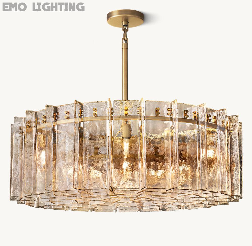 LATTICE SMOKE GLASS ROUND CHANDELIER 48"
