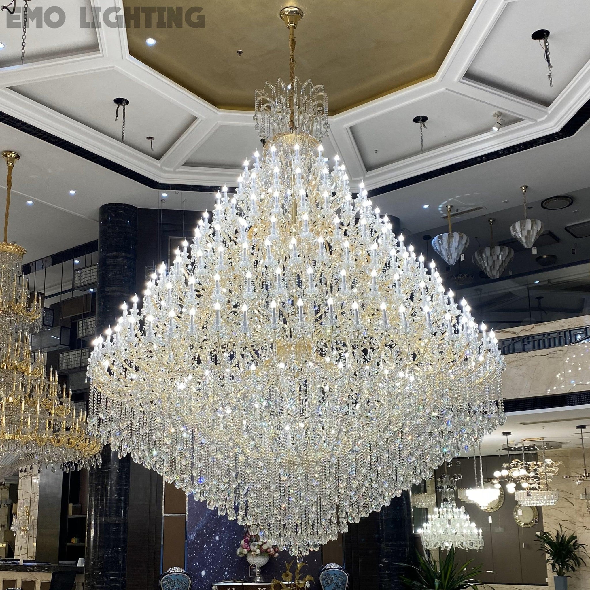 Extra Large Multi-tiered Candle Light  Crystal Chandelier for Hotel/Restaurant
