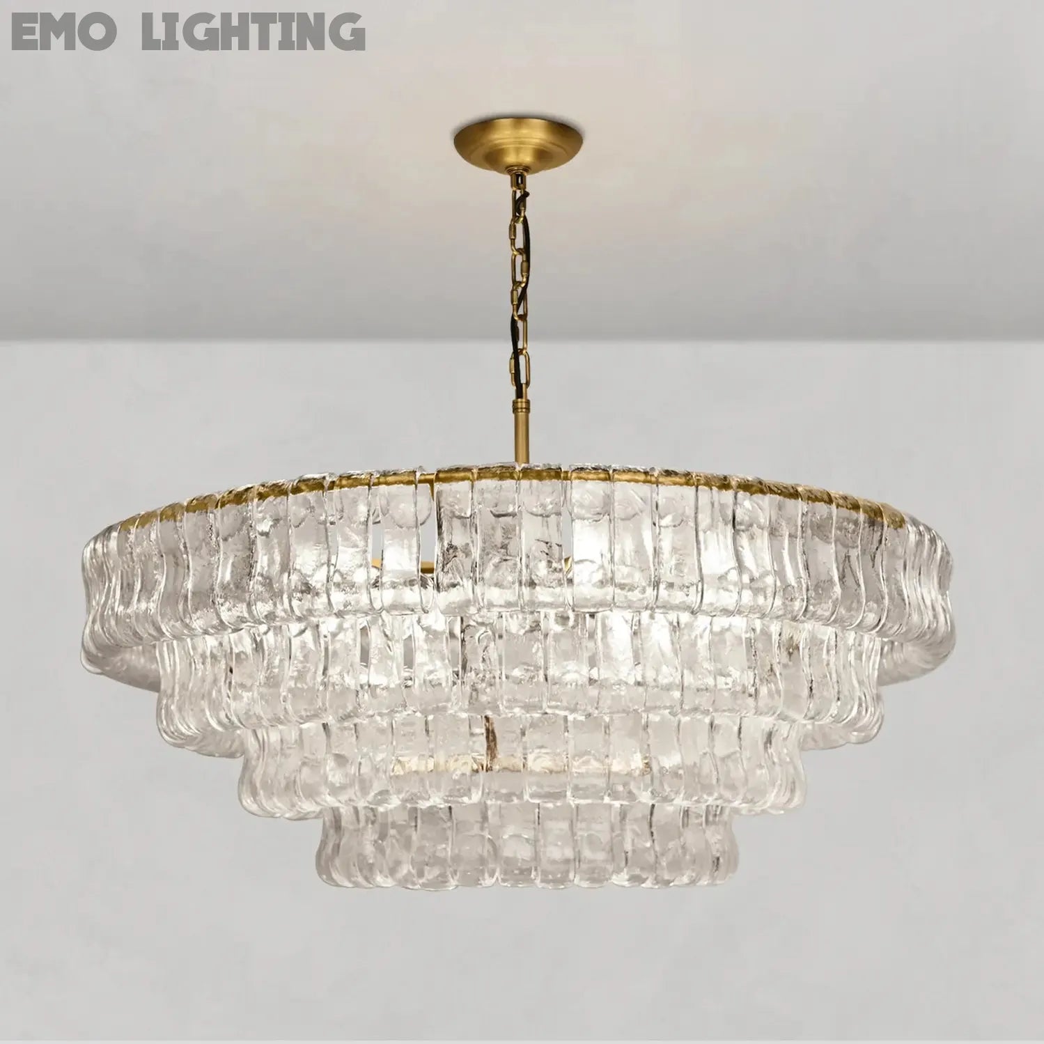 Art Glass Ghiaccio Round Chandelier 36" 48" 60"-MEET LIGHTING