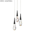 Hibiscus LED Multi Light Pendant Light in Black (3-Light).