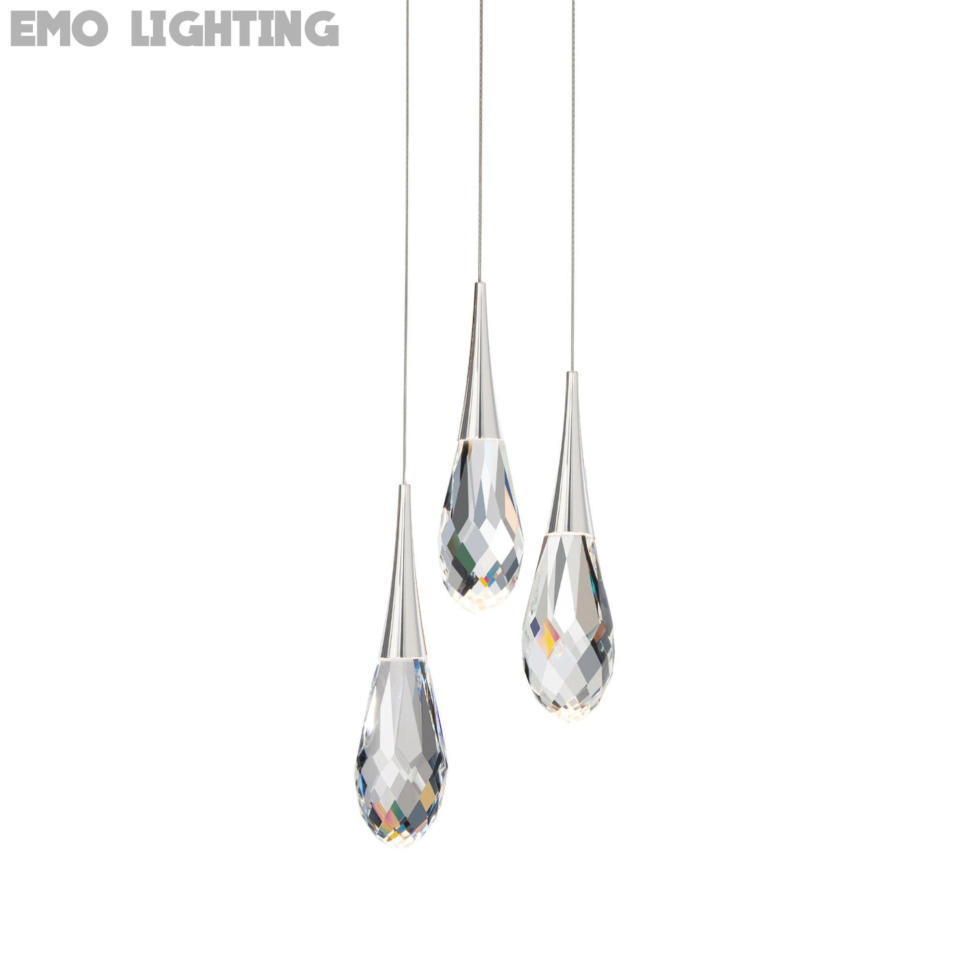 Hibiscus LED Multi Light Pendant Light in Polished Nickel (3-Light).