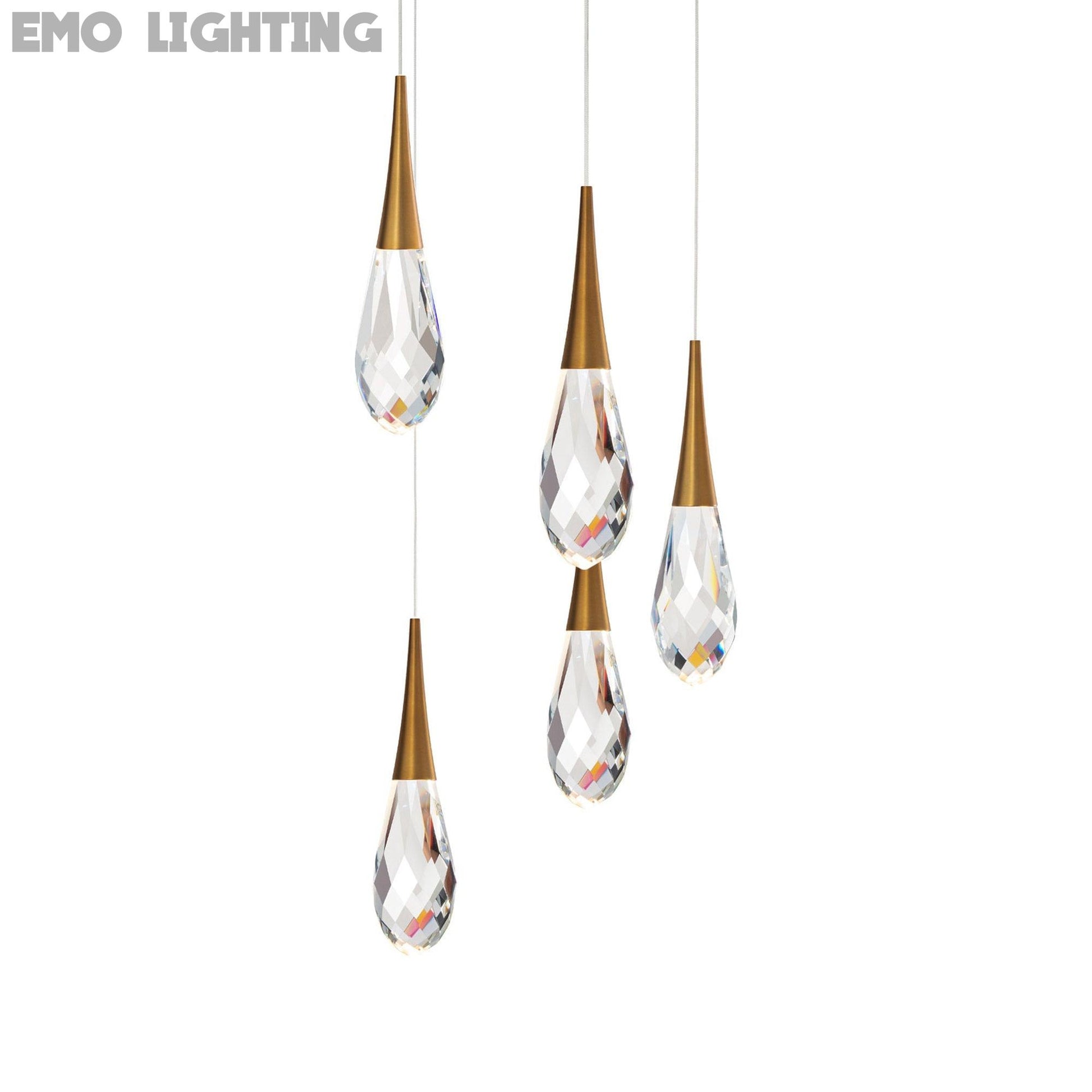 Hibiscus LED Multi Light Pendant Light in Aged Brass (5-Light).